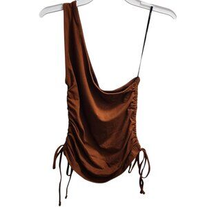 FOREVER 21 One Shoulder Ruched Tank Top